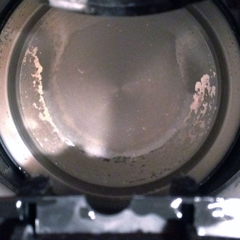 To begin, we need limescsale and a kettle. This is a photo of my kettle where a light coating of lime scale has started to grow and coat the base...urgh