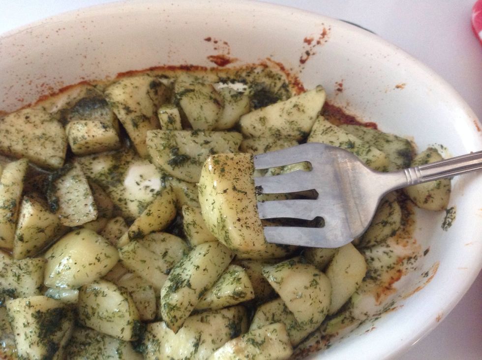 To check them you might want to put a fork through one of them to see if it's "edible"