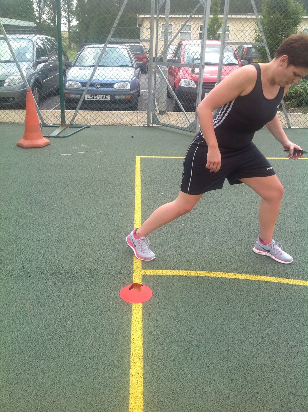 To complete a shuttle at least one foot must cross the line.