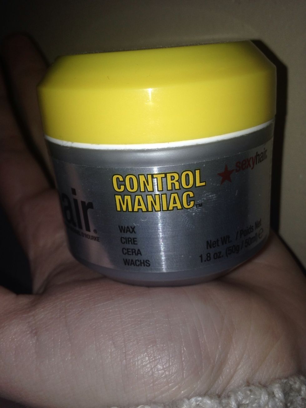To Control Frizz, I use Control Maniac by Sexy Hair.  Just a dab on your finger and gently smooth throughout your hair. (Optional)