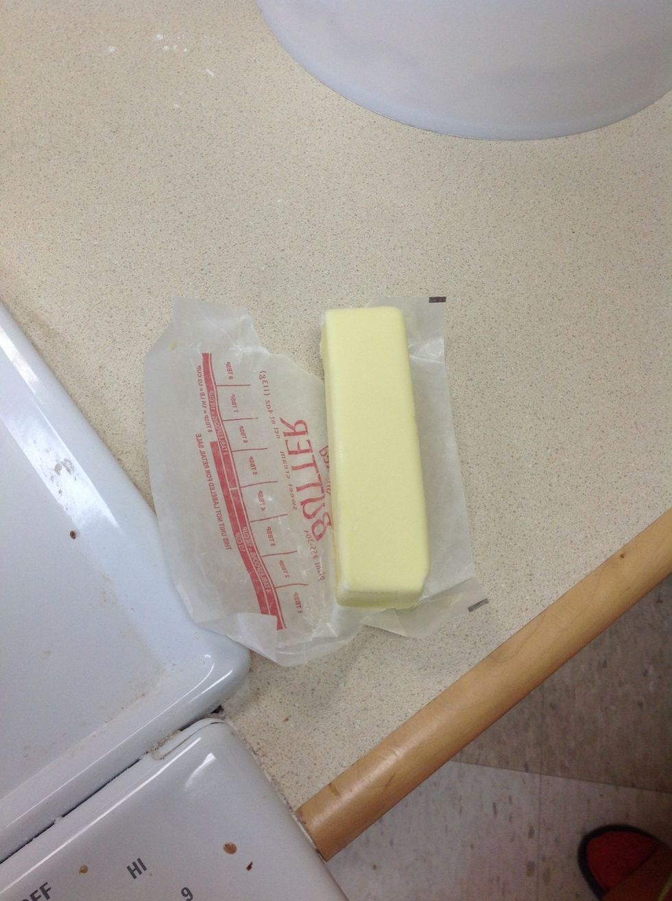 To correctly measure butter, use the measuring scale on the side of the butter package. Be sure to line up the edge of the butter with the edge of the scale.