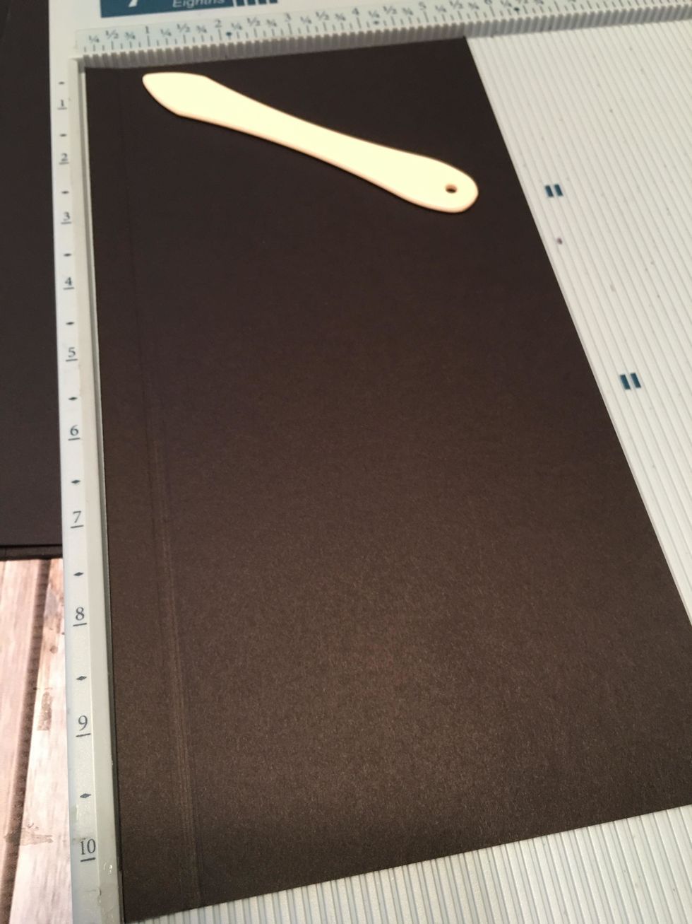 To create a closure flap for the 2nd 9" section, cut 1 each 10 1/2" x 5 1/2" and score 5 1/2" side at 1/2" and 5/8"
