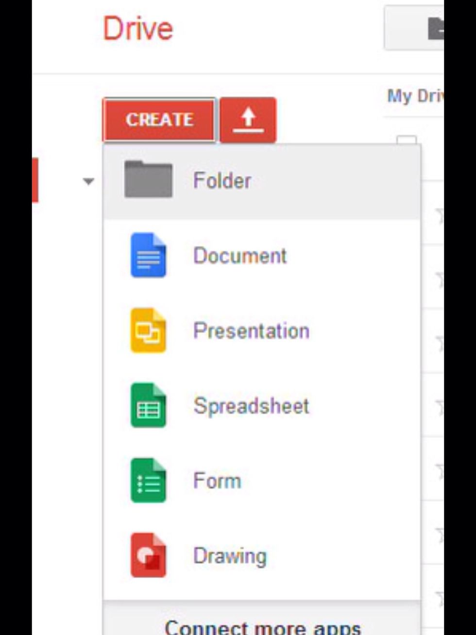 To create a new folder... Hit create- then hit folder