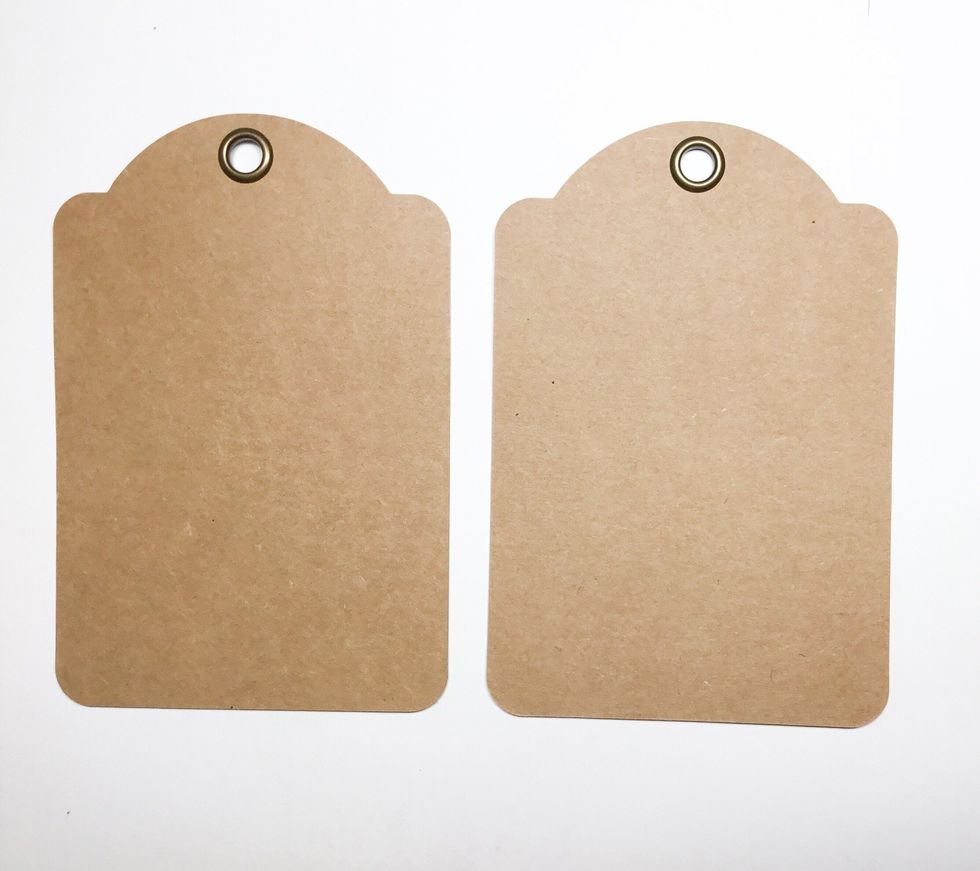 To create the cover you will need 2 regular tags as shown.