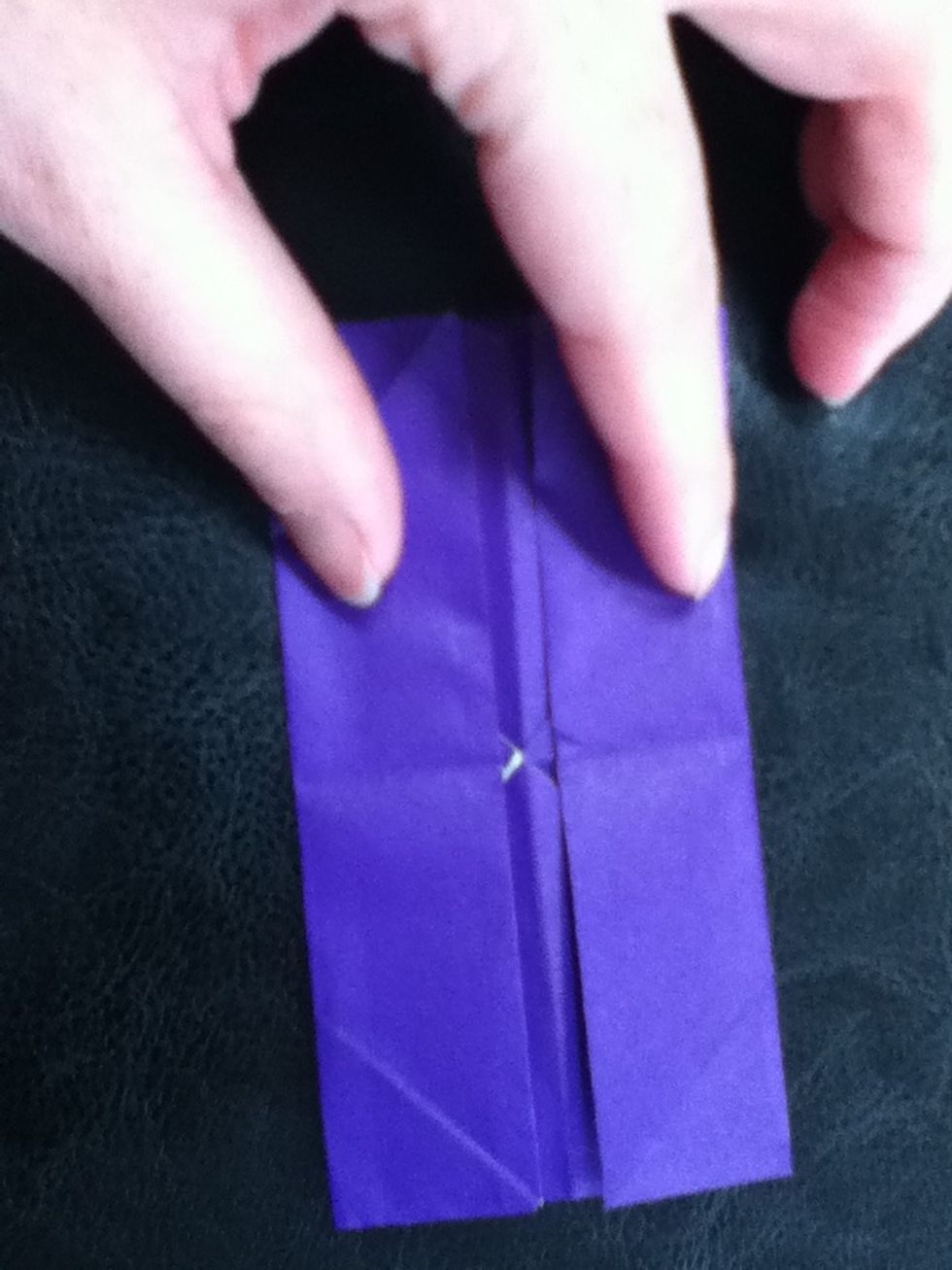 To create the top, follow the directions to step 13, but fold the sides in about 1/4" away from the center line.