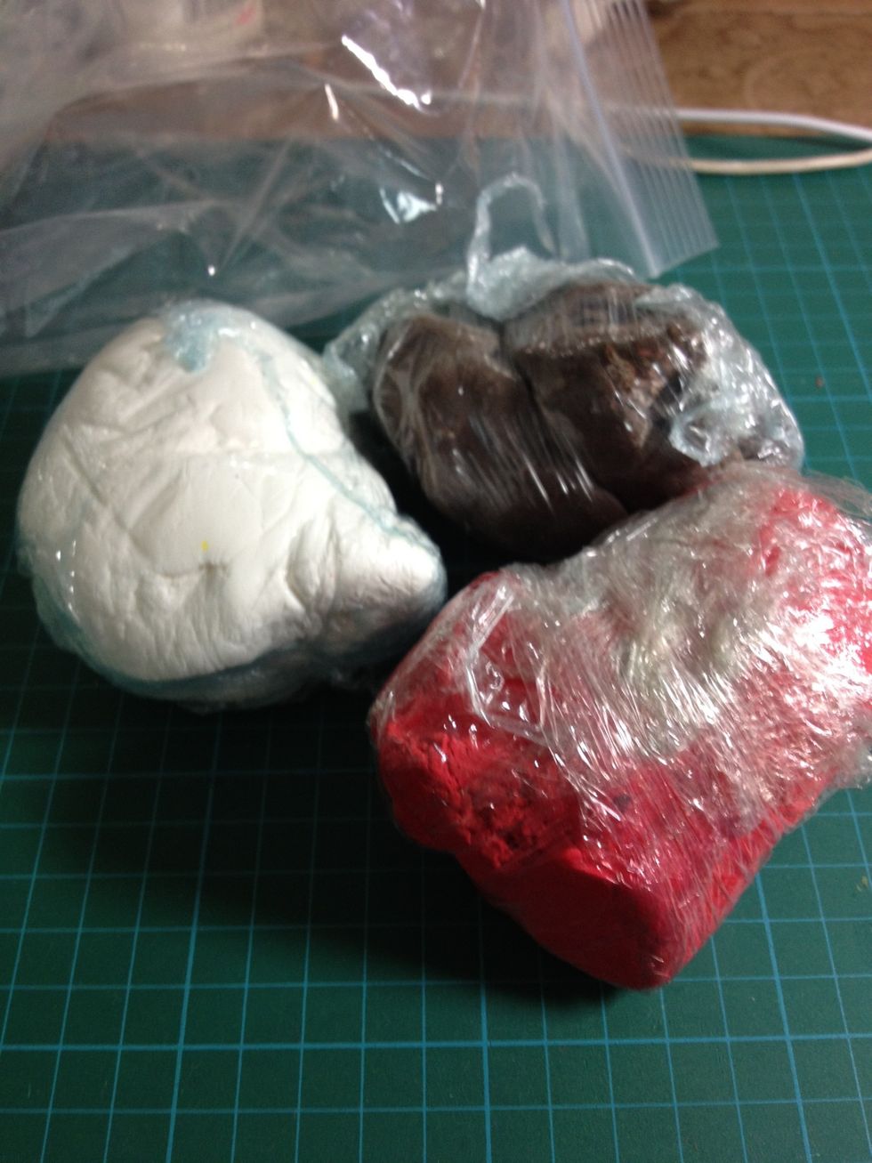 To delay the drying time of unused clay. Wrap it with food film and then ......