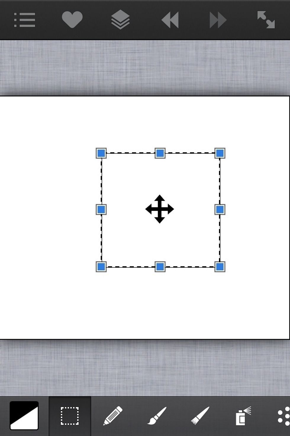 To demonstrate one of my favorite tools they've added. Which is the ability to distort an image shape. I've created a square.
