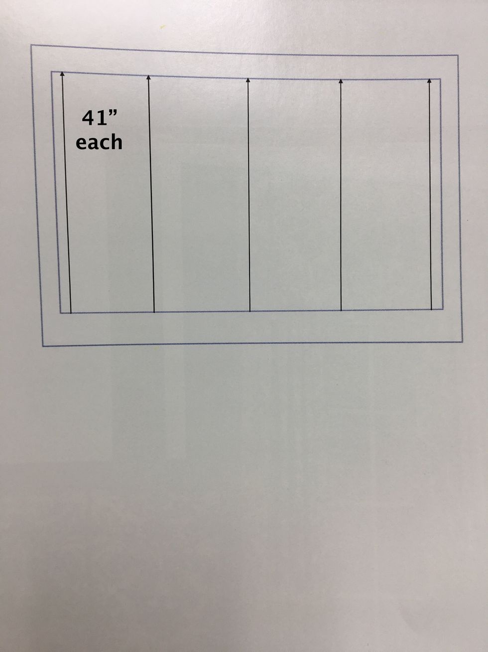 To determine the amount of magnet tape each row will require, measure the back of the shade - from the bottom of the top hem to the top of the bottom hem. Mine was 41" each.