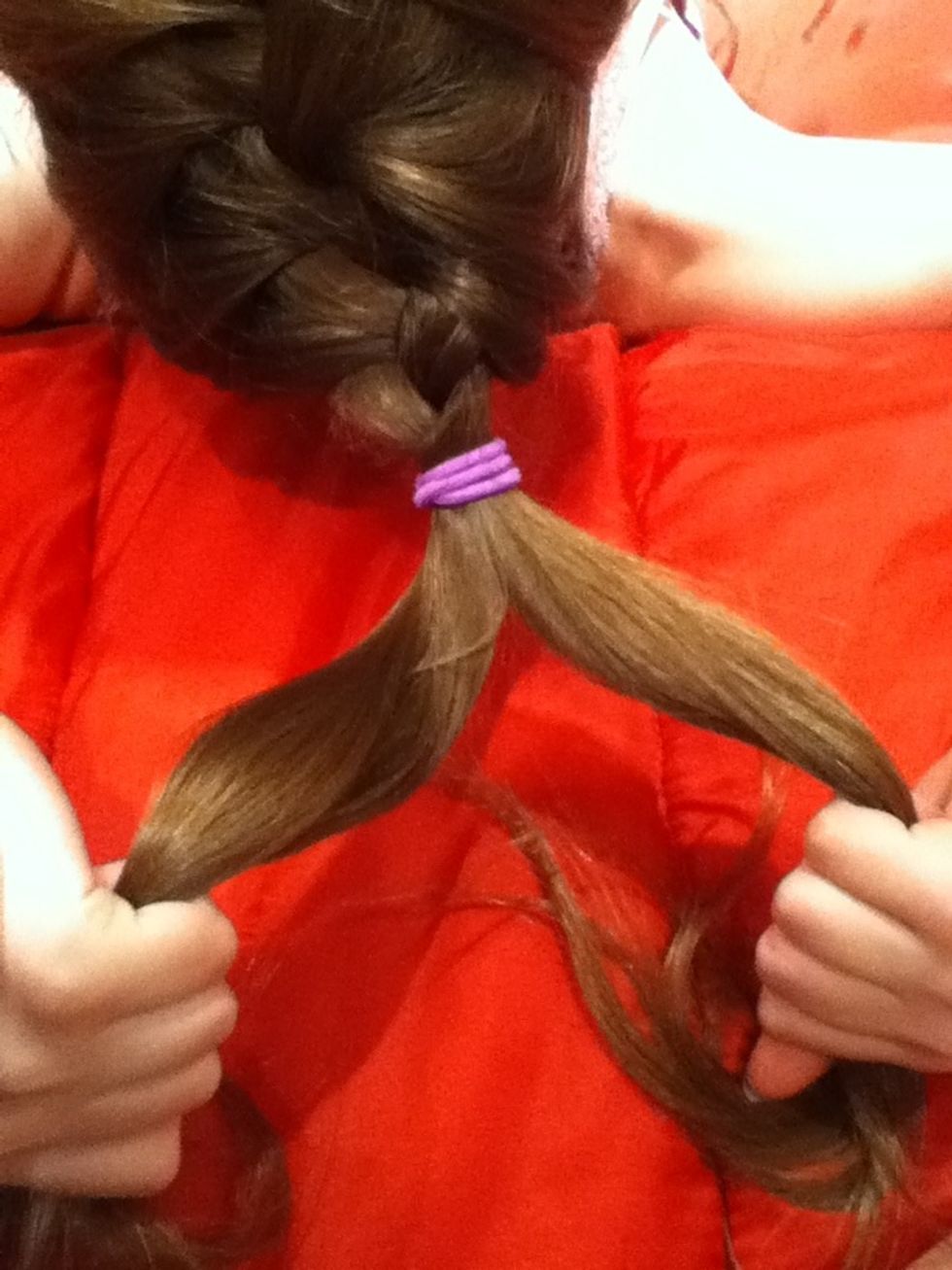 To do a fishtail braid you split your hair into 2 different parts.