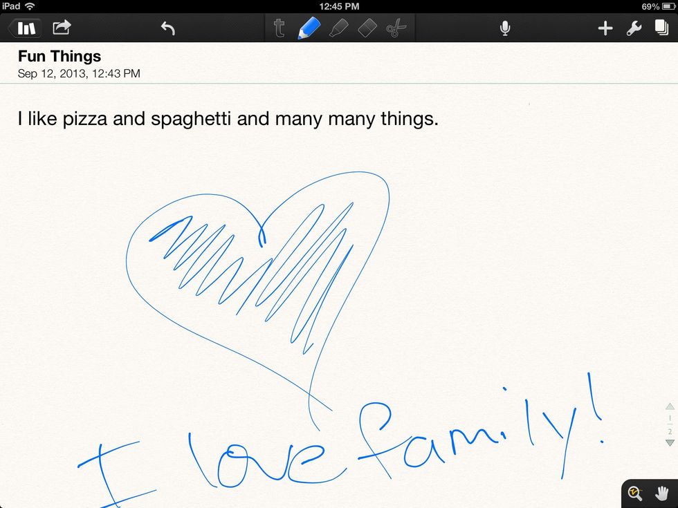 To draw, click on the pen up at the top and then draw anywhere.