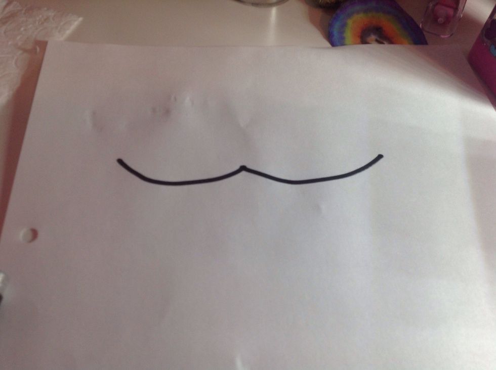 To draw the bunting draw a line like I have here.