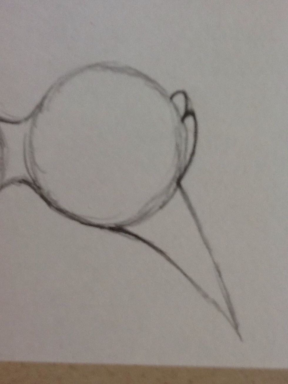 To draw the feet, draw a stretched out 3 on its back connected to the "body".