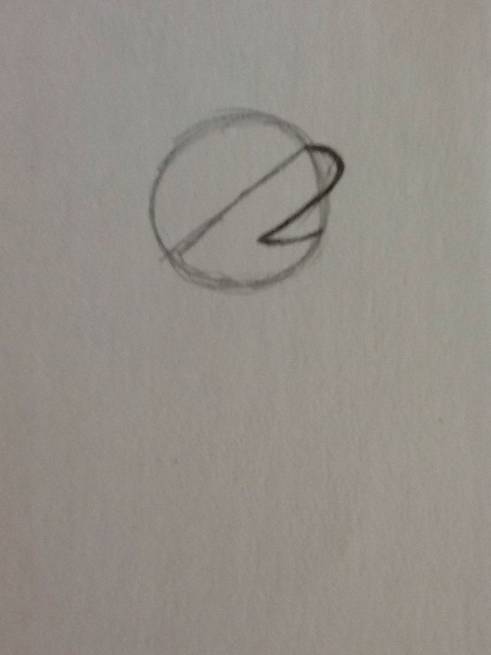 To draw the mouth, From the bottom end of the C draw a less than sign.