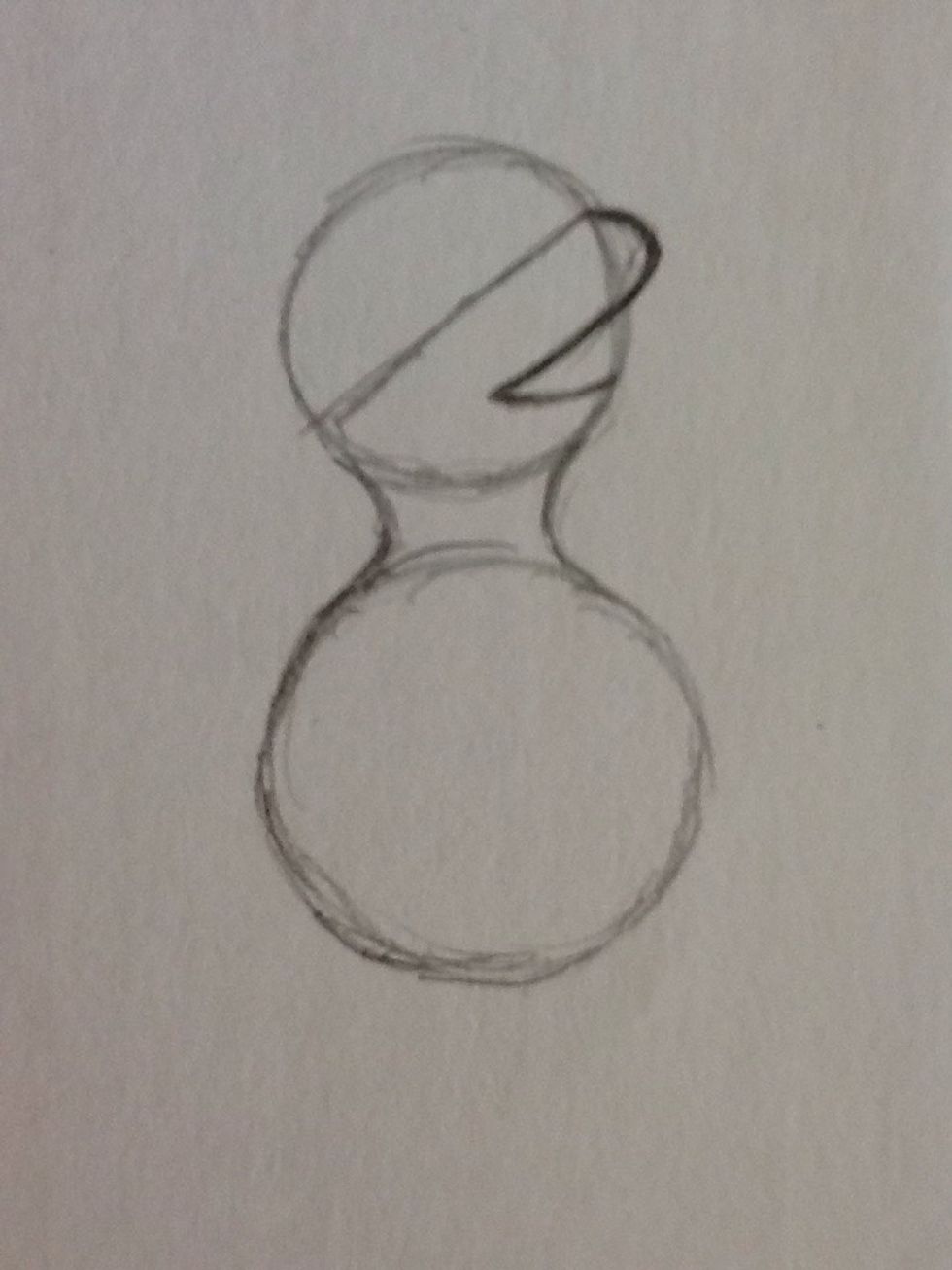 To draw the neck, it should be something like this.        -->)   (.