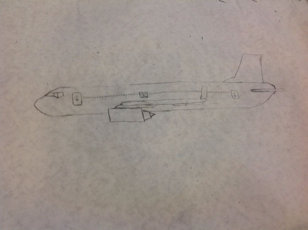 To draw the windows, sketch tiny ovals like the ones shown above and keep on drawing them until you reach the rear passenger door.