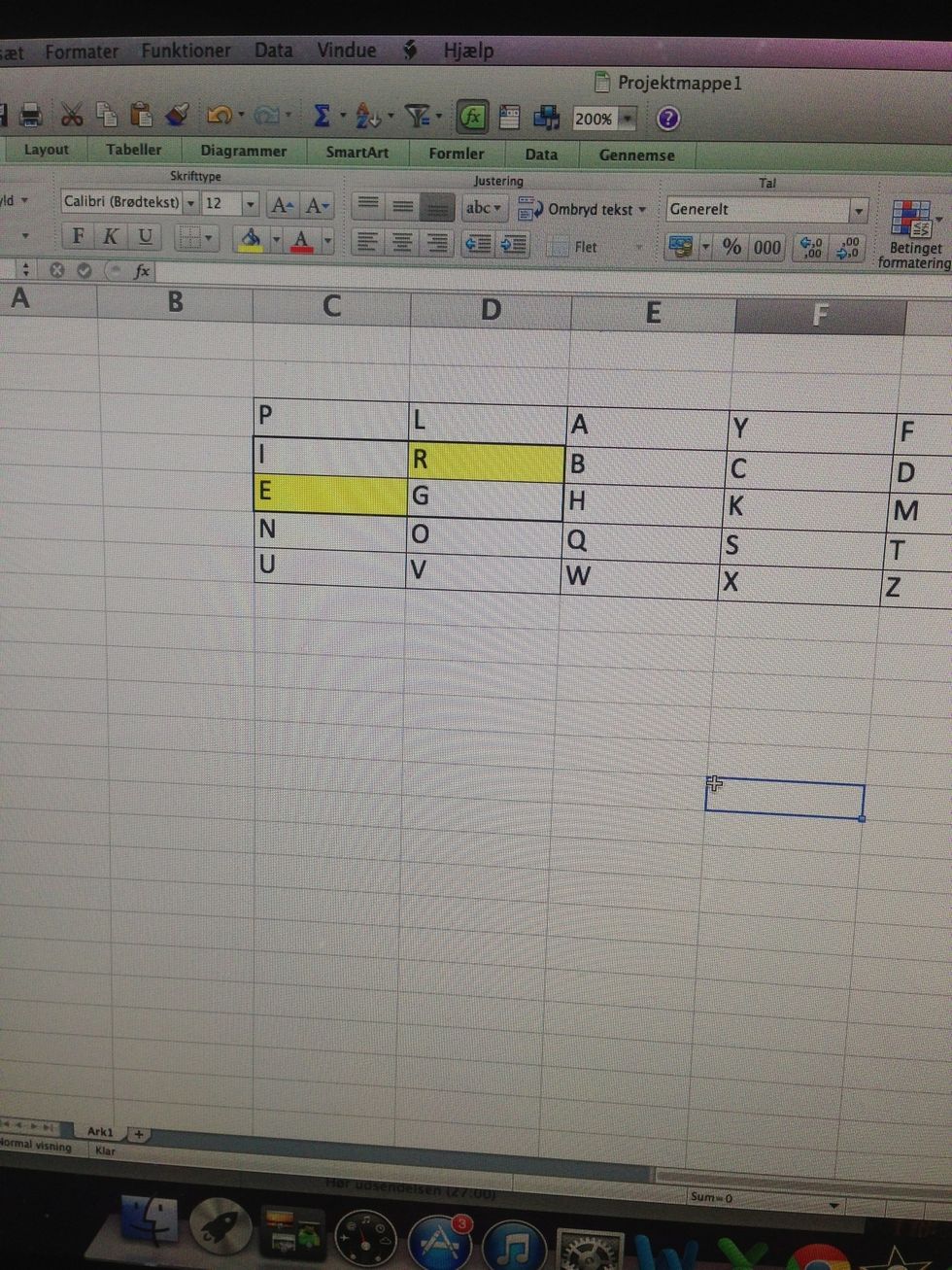 To encode ER. We do the same as previous. We create a box around them, and choose the letter in the right/left corner. Opposite from the letter we want to encode.