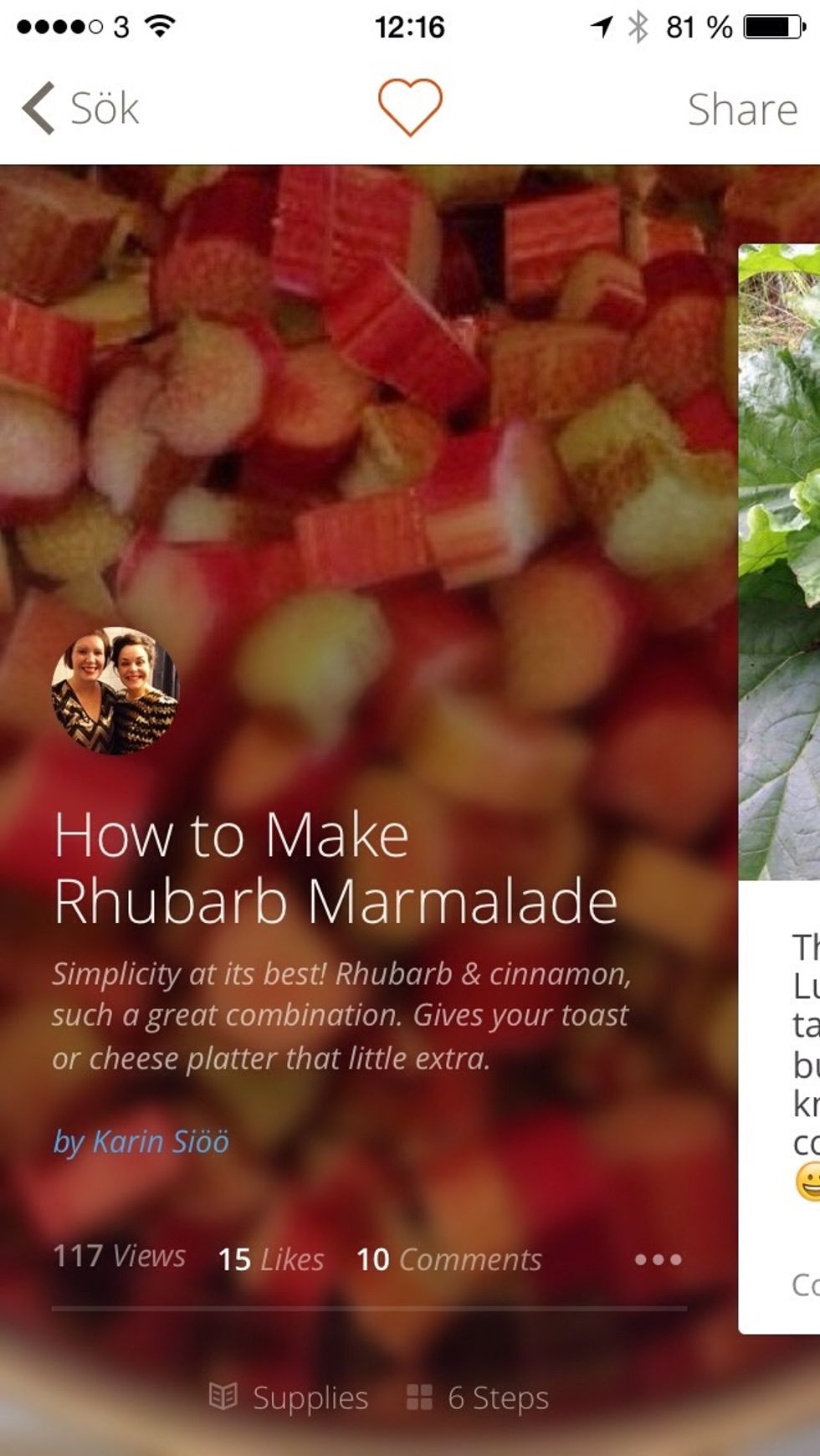 To enjoy your toast to the fullest eat it with a homemade jam, like this one with rhubarbs.