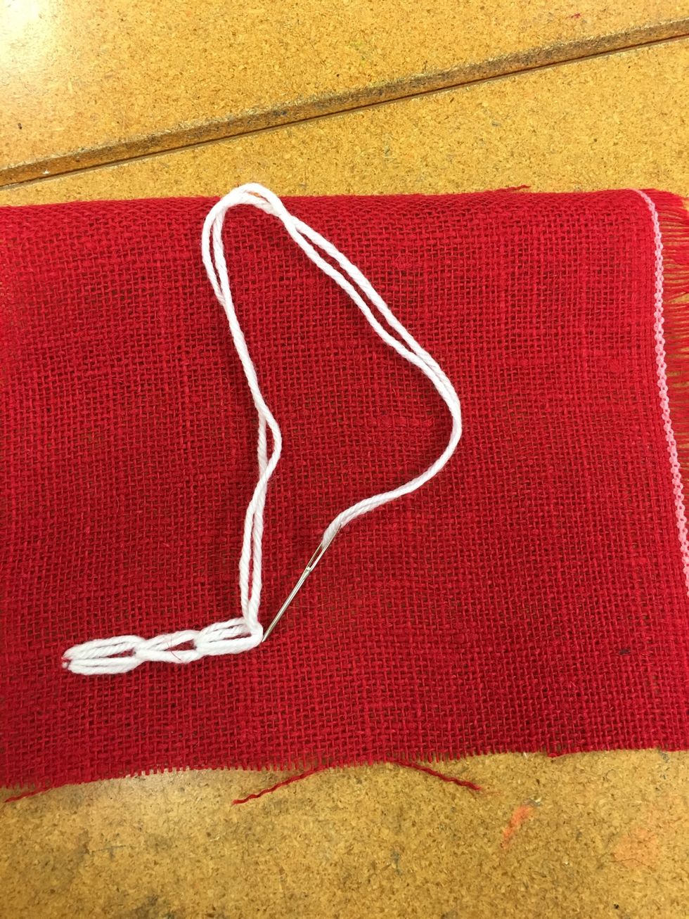 To finish make a small stitch over the last curve to hold it in place.