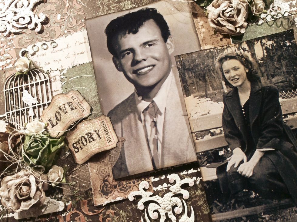 To finish off your embellishments, apply Texture Paste to your chipboard pieces. Add your flowers and dry brush a bit of white gesso on top. Glue your fibers down.