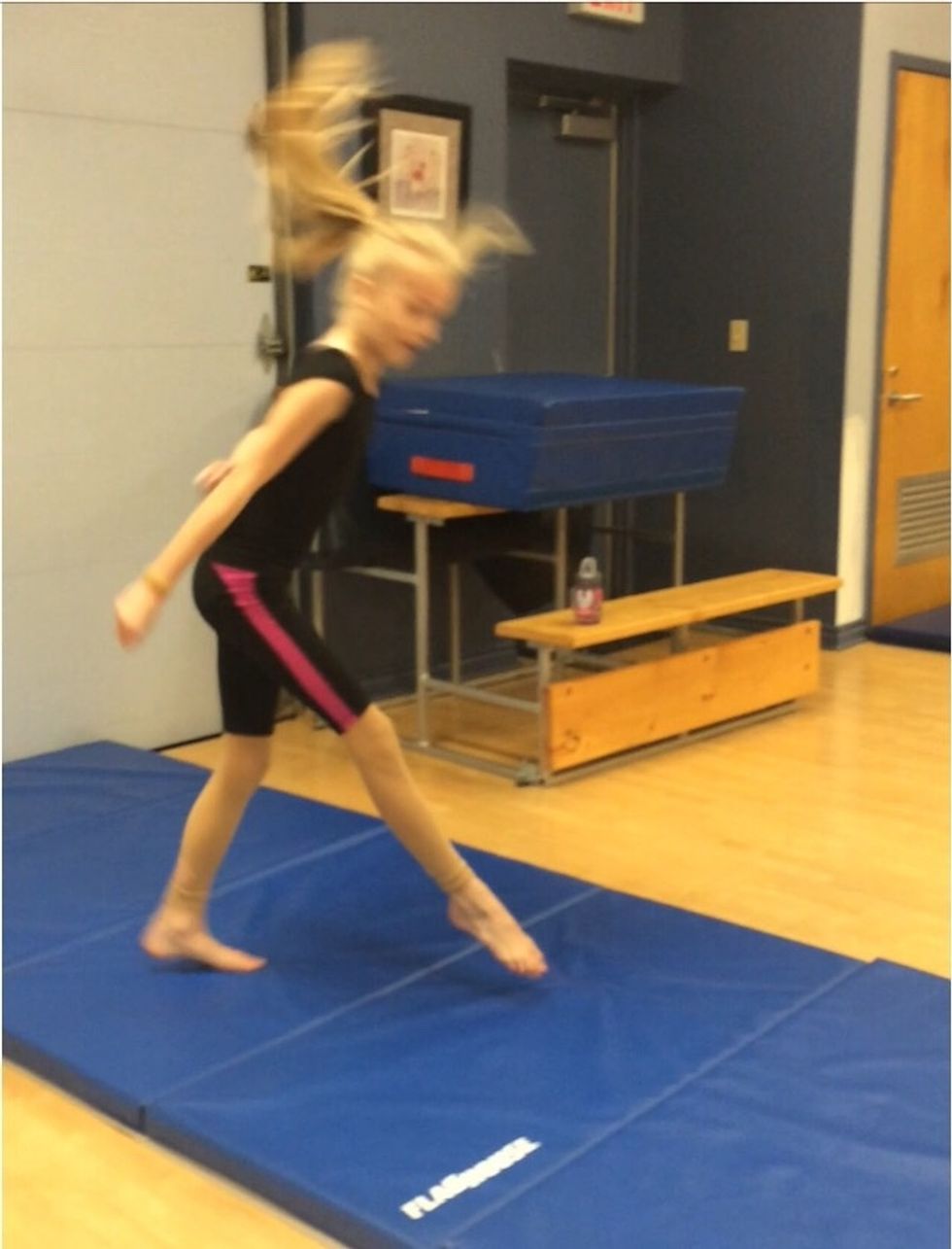 To finish you can do a little rebound jump so you don't fall