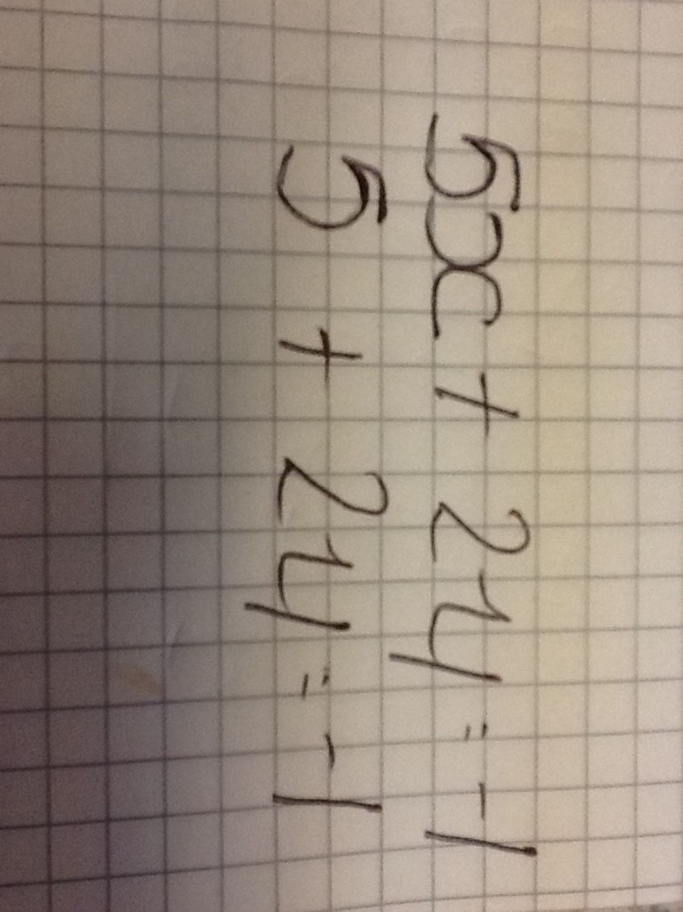 To get 5 we multiplied 5x by what we worked out x was which was 1,