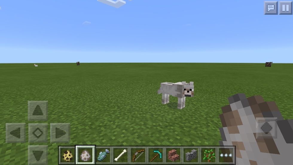 To get a dog, find a wolf. They are commonly found in taiga, forest, or snow biomes. Bring bones to tame it with-they are easier to lure than ocelots, but it can still take several bones to tame them.