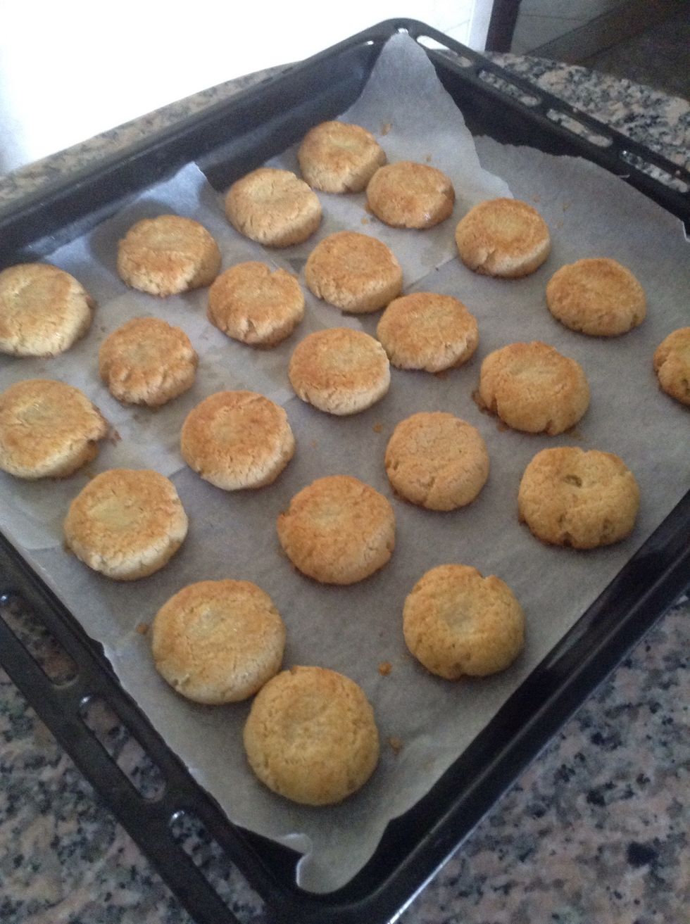 To get a golden color put the biscuits back in oven this time switch on the upper stove and bake for 5 minutes or until the golden color appears, try to sit alert at this time cox you only need color