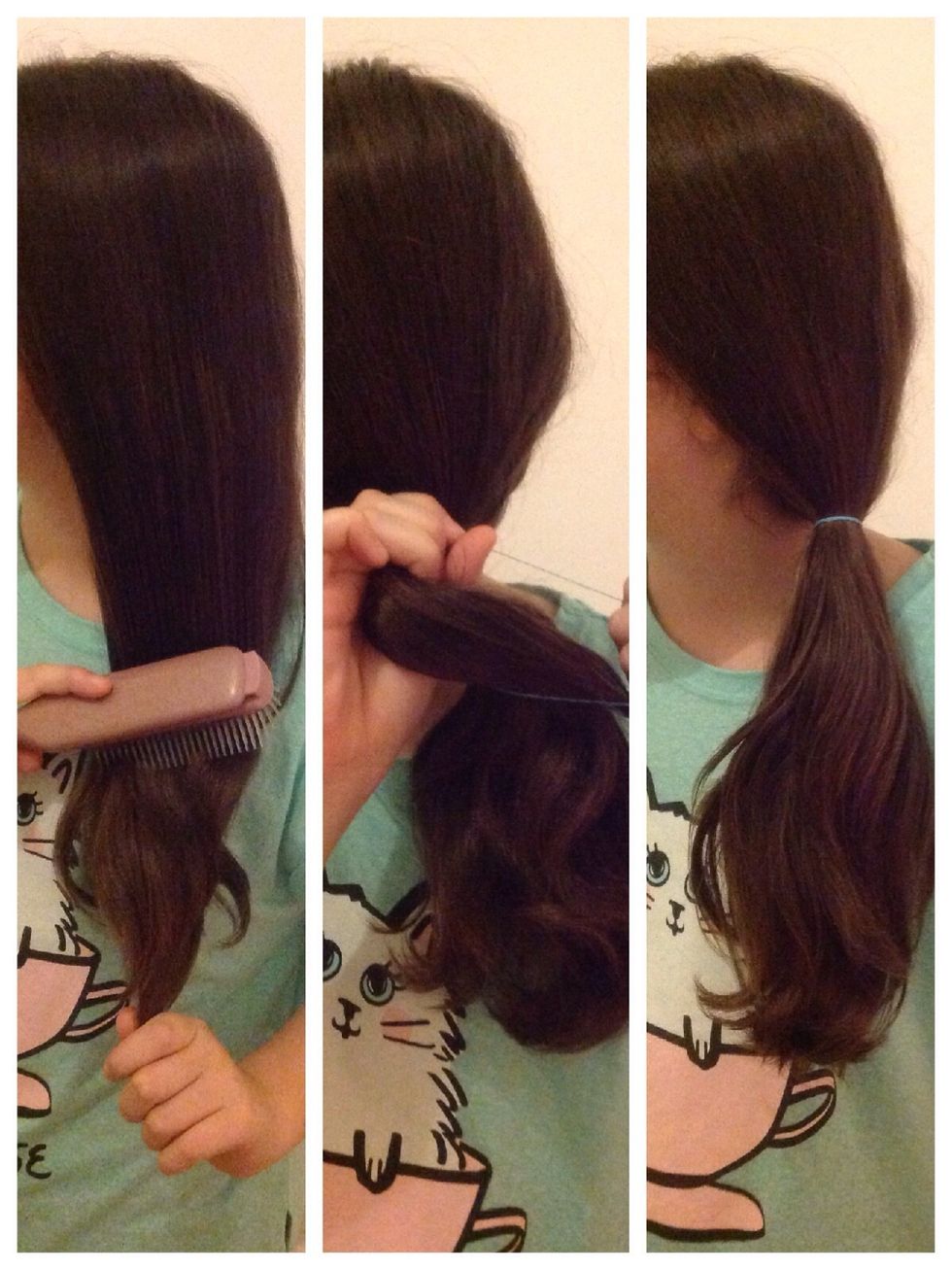 To get rid of knots in hair, simply brush hair out and when brushed, tie your hair on the side with your elastic band.