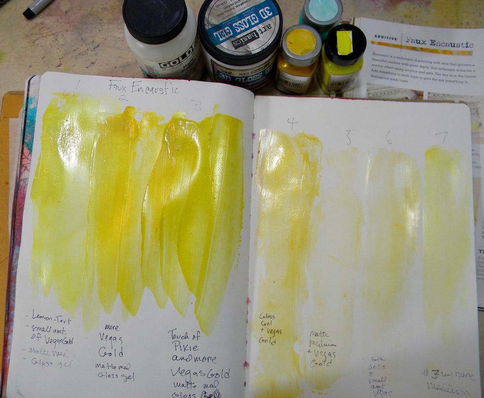 To get the encaustic medium that makes the transparent layers, I experimented with varying amounts of two kinds of clear-drying mediums to create a satin finish similar to wax.