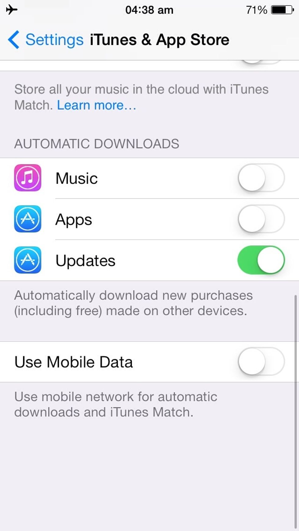To get your Apps to update automatically in the background whenever an update is available,go to Settings>iTunes & App Store, enable Updates under Automatic Downloads.To save battery life keep it off.