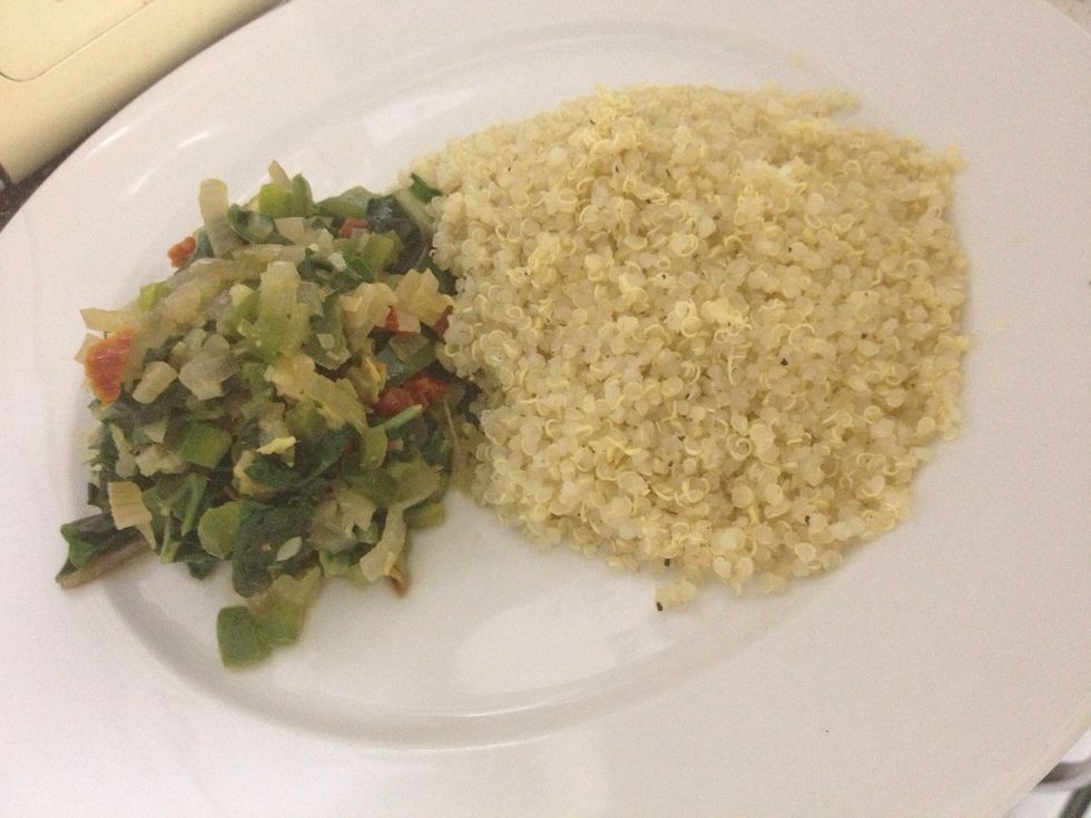 To keep it vegetarian, stop here or add your favourite meat substitute like tofu.