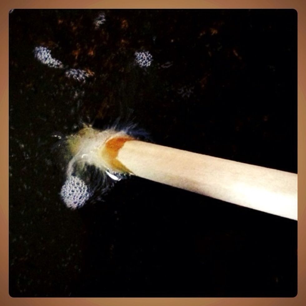 To know if the oil is ready put a wooden spoon and when bubbles are formed around the spoon then it is ready.