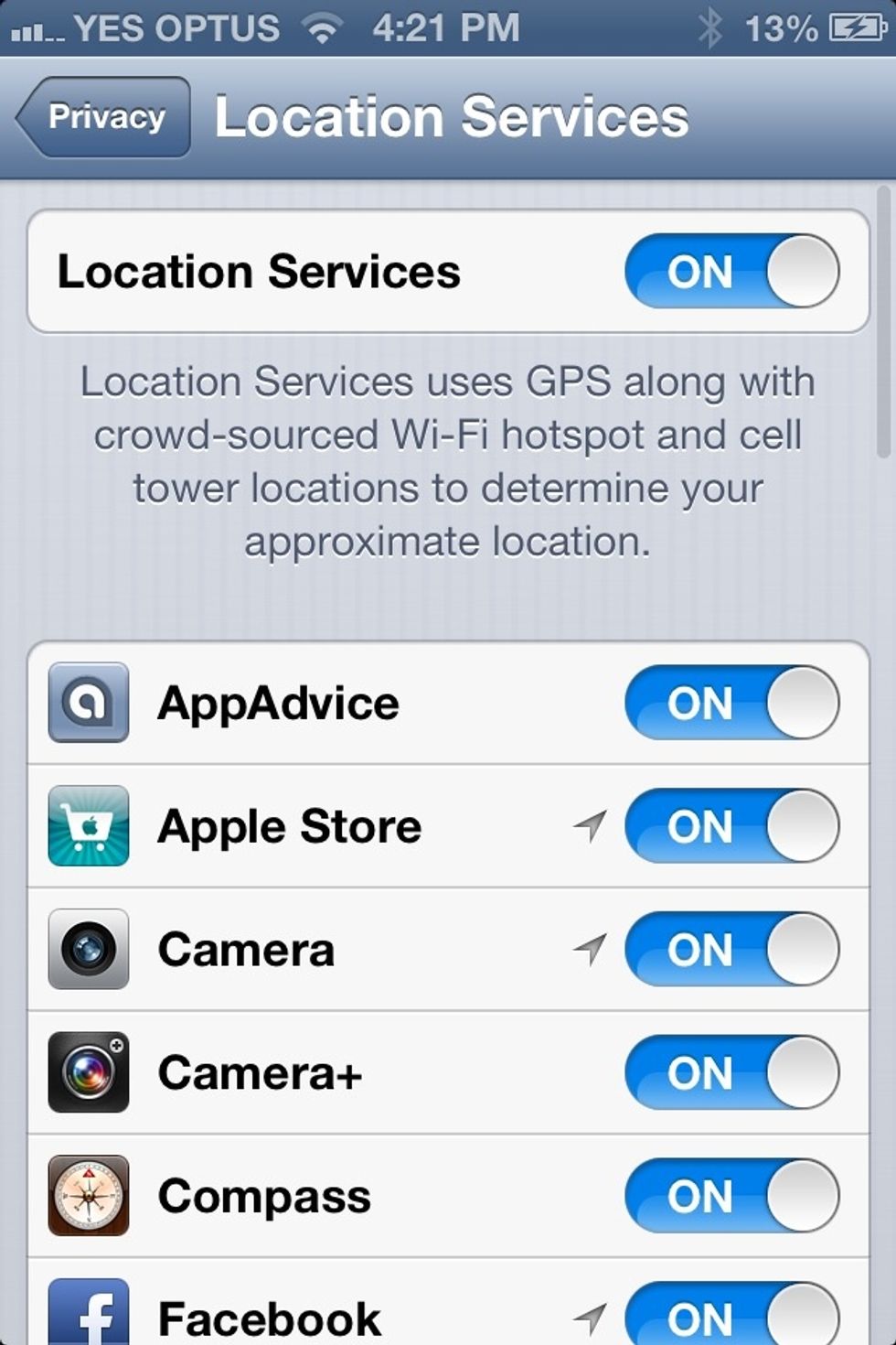 To Limit what apps get your location data Navigate to Settings ---> Privacy ----> Location Services. And turn off any apps you want to stop