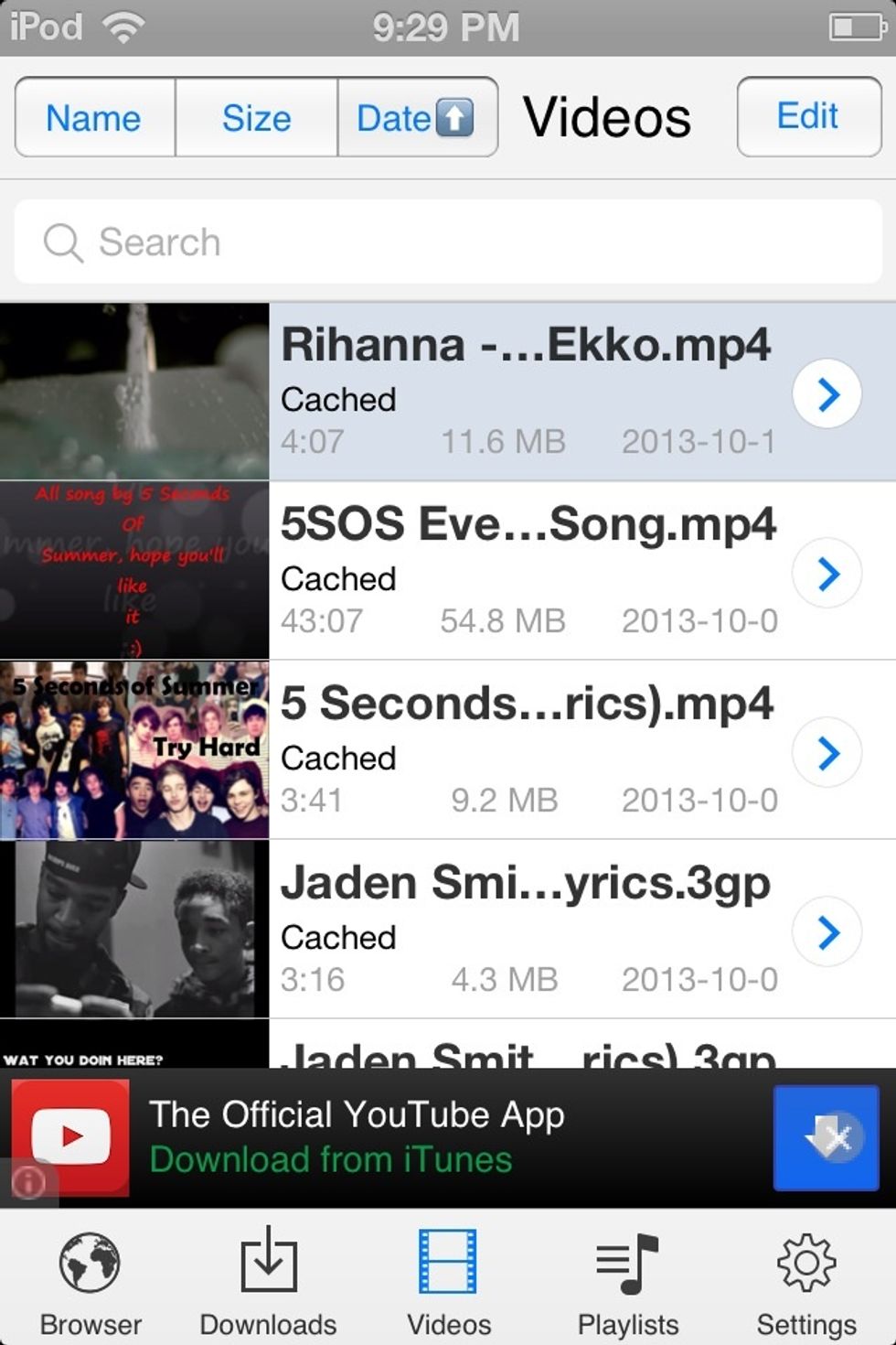 To listen to all your songs press the first one or if you want to listen to just 1 press the song you want to hear