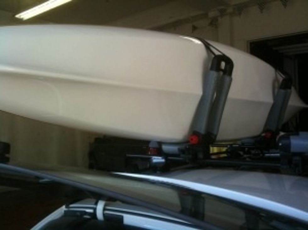 To load your boat, start by passing the straps through the loop at the top if the BowDown.