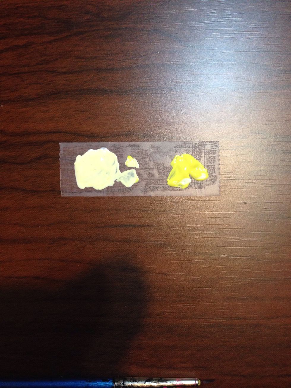 To make a more pastel color, I mixed white and yellow for the light waves