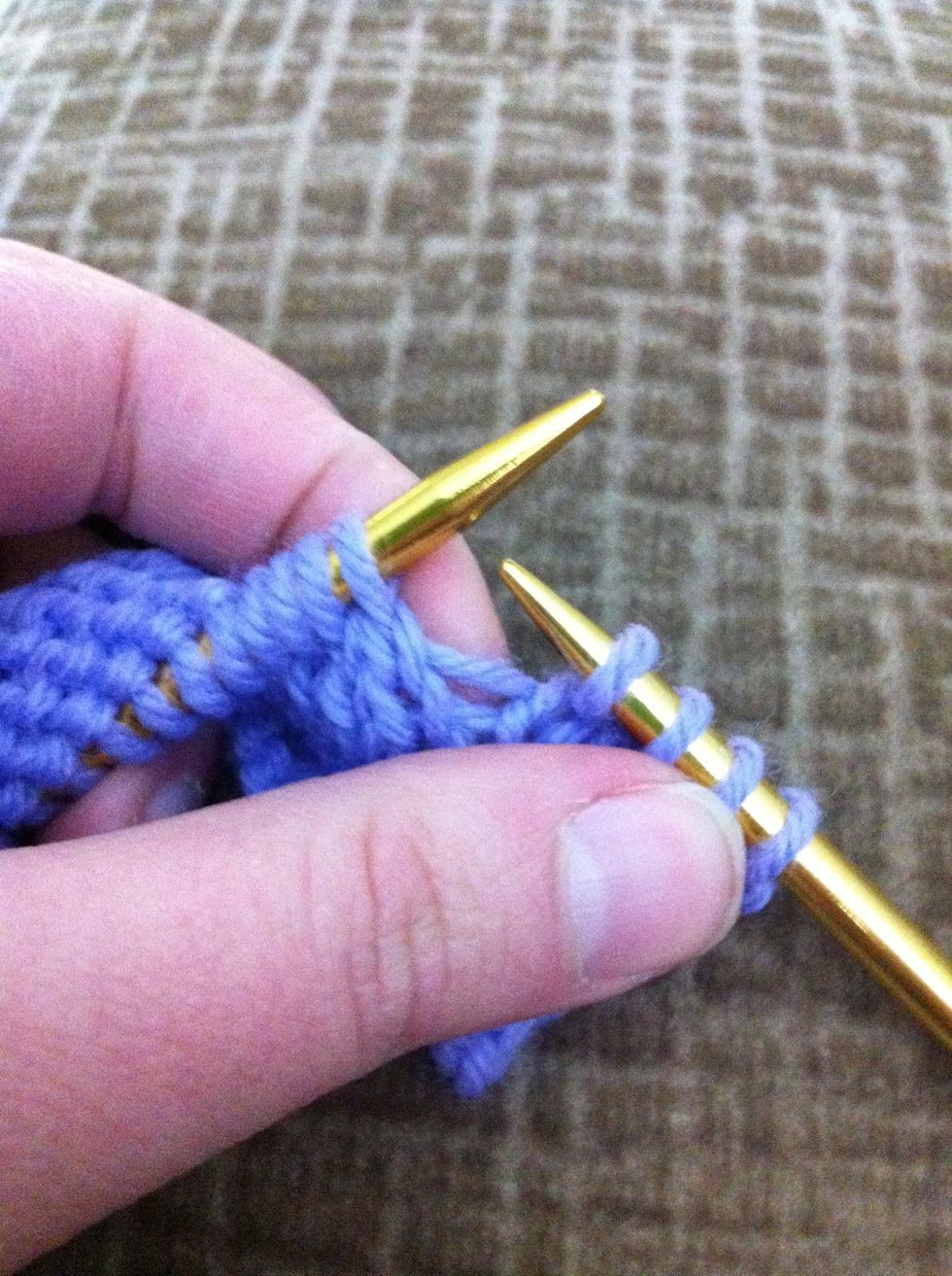 To make an M1 increase you are going to knit into the looop between the stitches on the left and right sts.