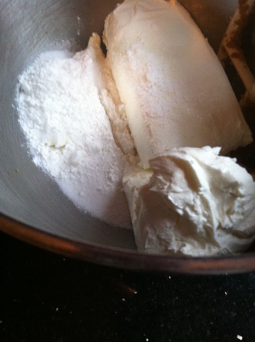 To make cream cheese filling, blend softened cream cheese with sugar and cornstarch.