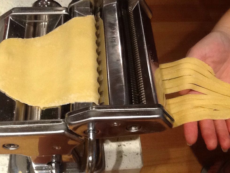 to make Fettucine, roll it through the pasta cutter.