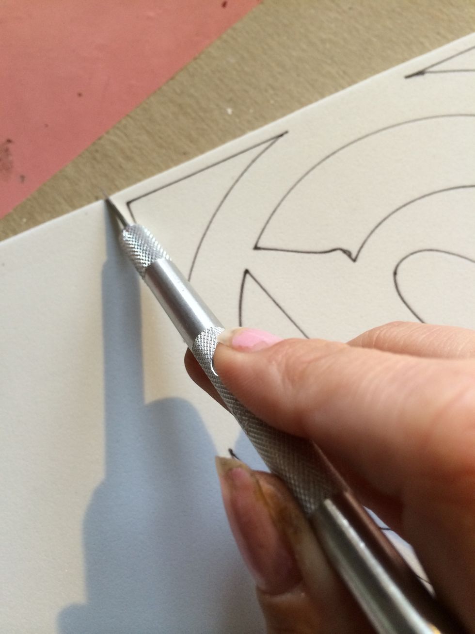 To make mine easier to handle, I cut around the area I had traced to make a smaller square