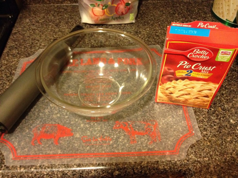 To make pie crusts quickly, I use the Betty Crocker brand. In one package, 2 nine-inch crusts can be made; one for the top, one for the bottom. Follow instructions on box.