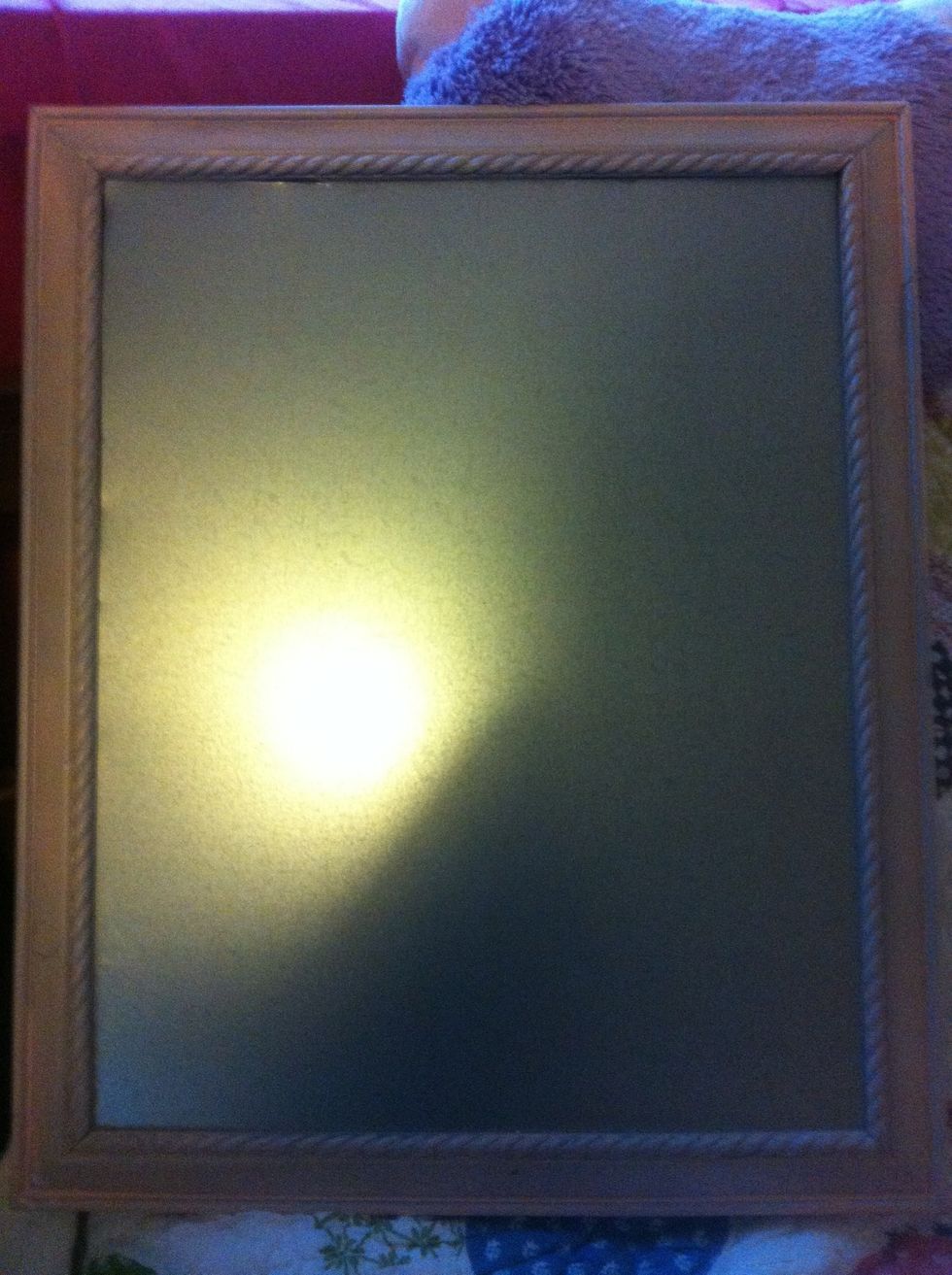To make the board, spray paint the frame any color, cut the sheet metal to it the frame and assemble.