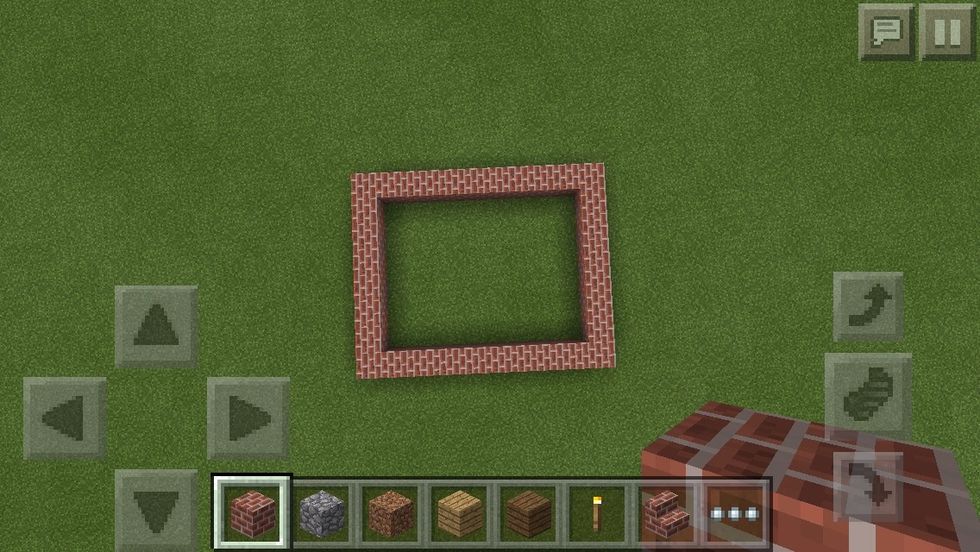 To make the exploding cottage build a rectangle with a size of your choice. This will be the size of the inside of the cottage.