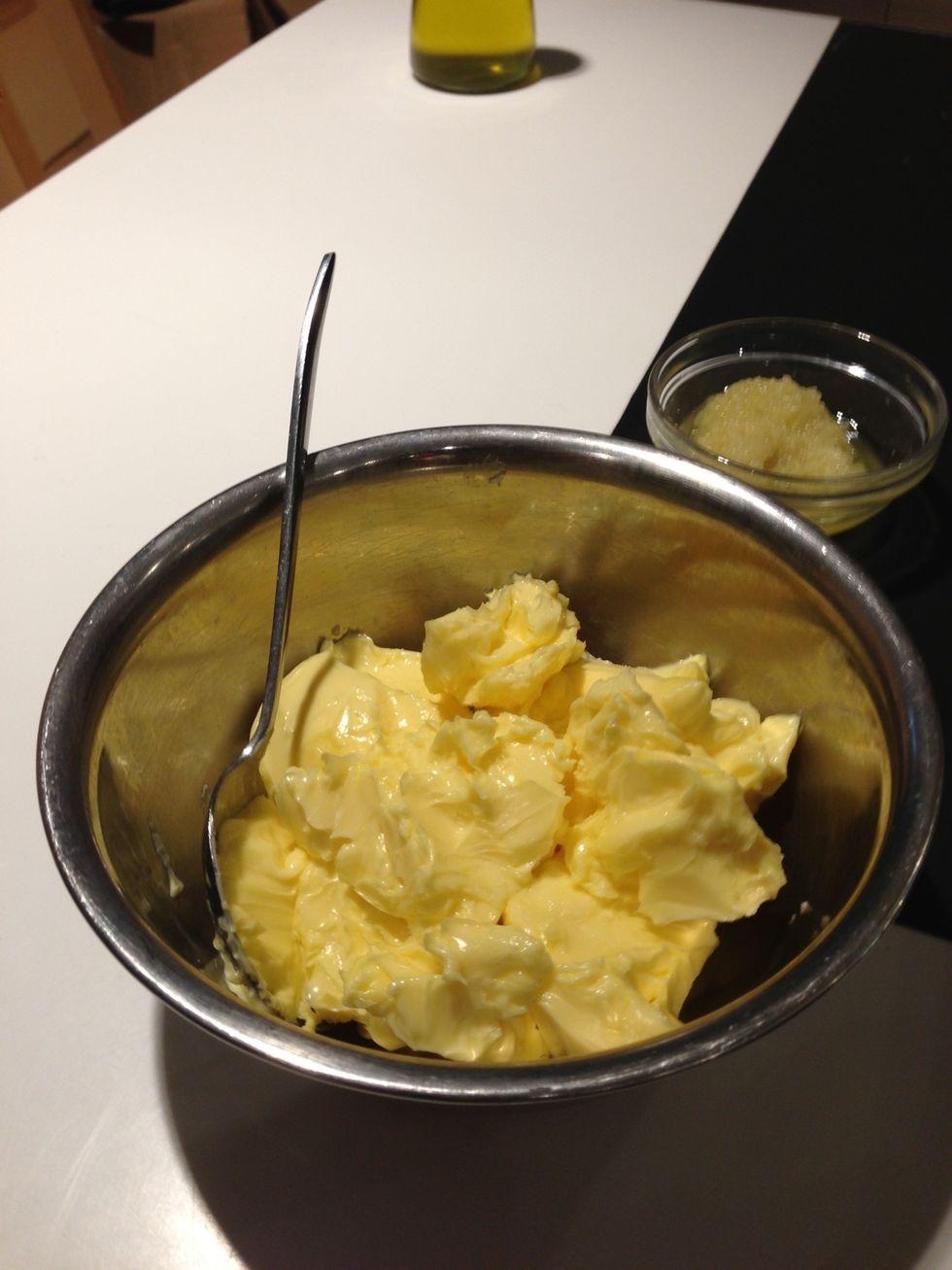 To make the herb bread start with unsalted butter