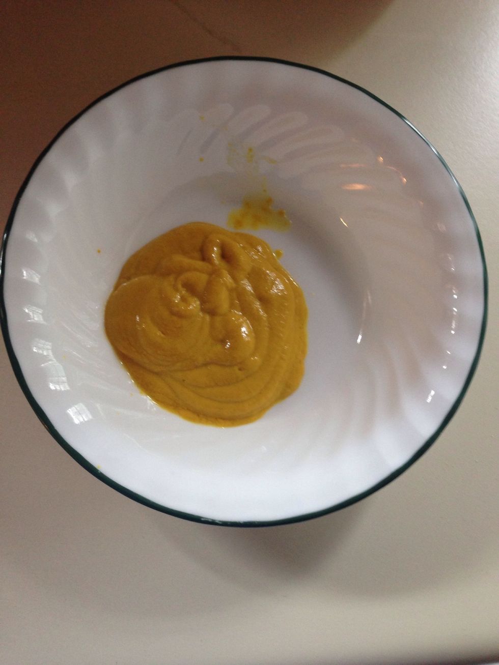 To make the marinade add the mustard.