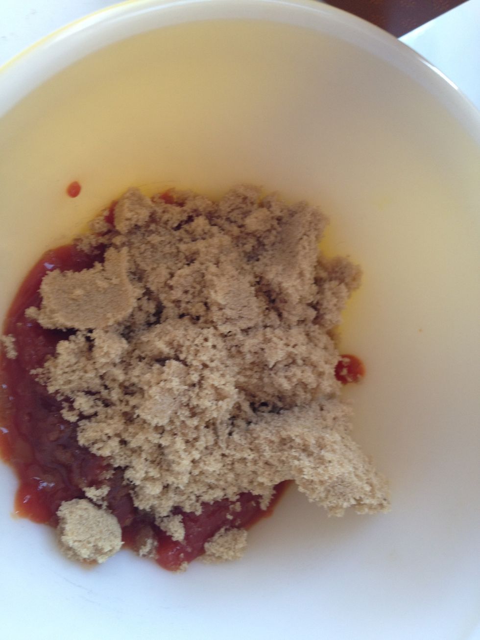 To make the sauce. In a small bowl add the ketchup, brown sugar, dry mustard, hot sauce and worcestershire sauce. Mix well.