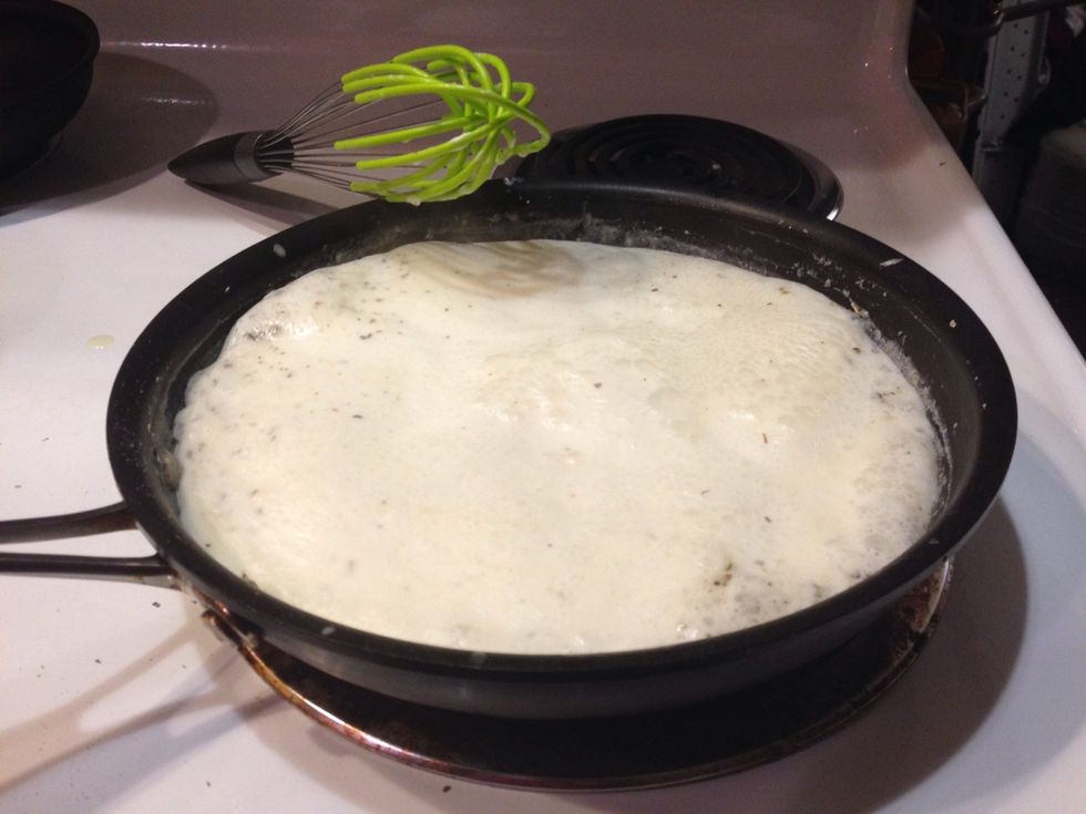 To make the white sauce in a pan add a the butter and melt.  Once melted add flour and wish until smooth.  Slightly cook there should be a couple bubbles but you do not want to brown it.
