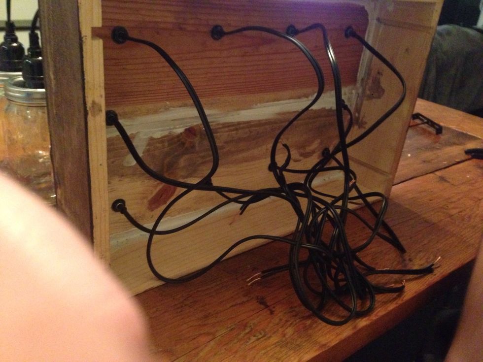 To make the wires more secure use electrical tape. Put all the lead wires together & and the neutral wires together and secure with wire nuts. Leaving one of each to connect with the light source.