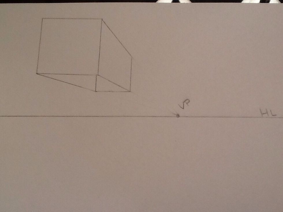 To make your box look open, draw a vertical line from the back corner.