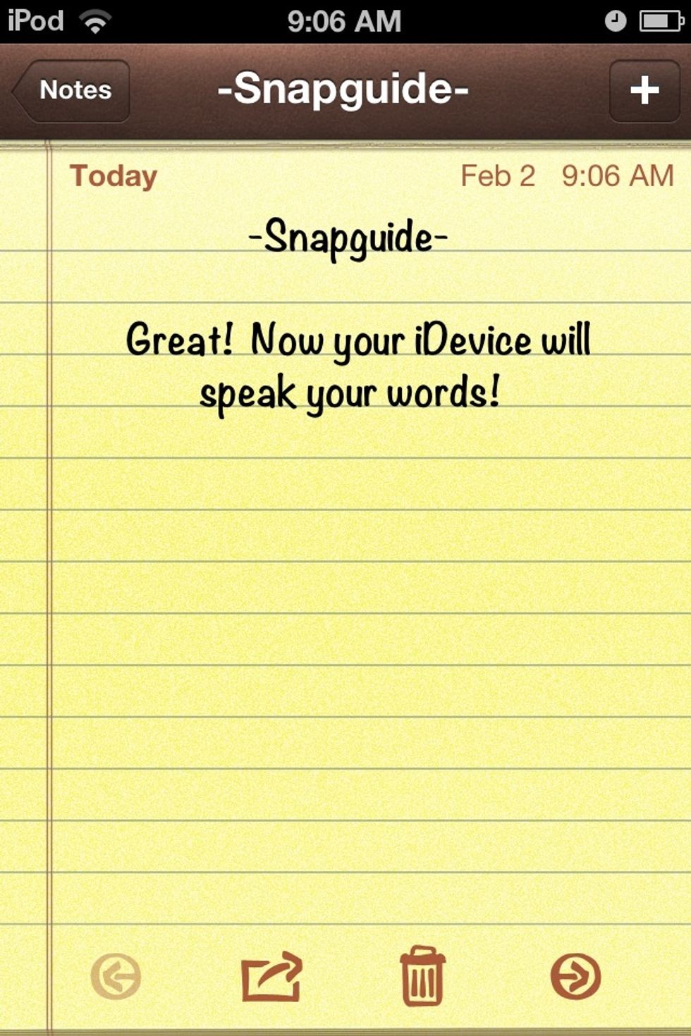 To make your iDevice speak, highlight the text you want spoken and select "Speak"!